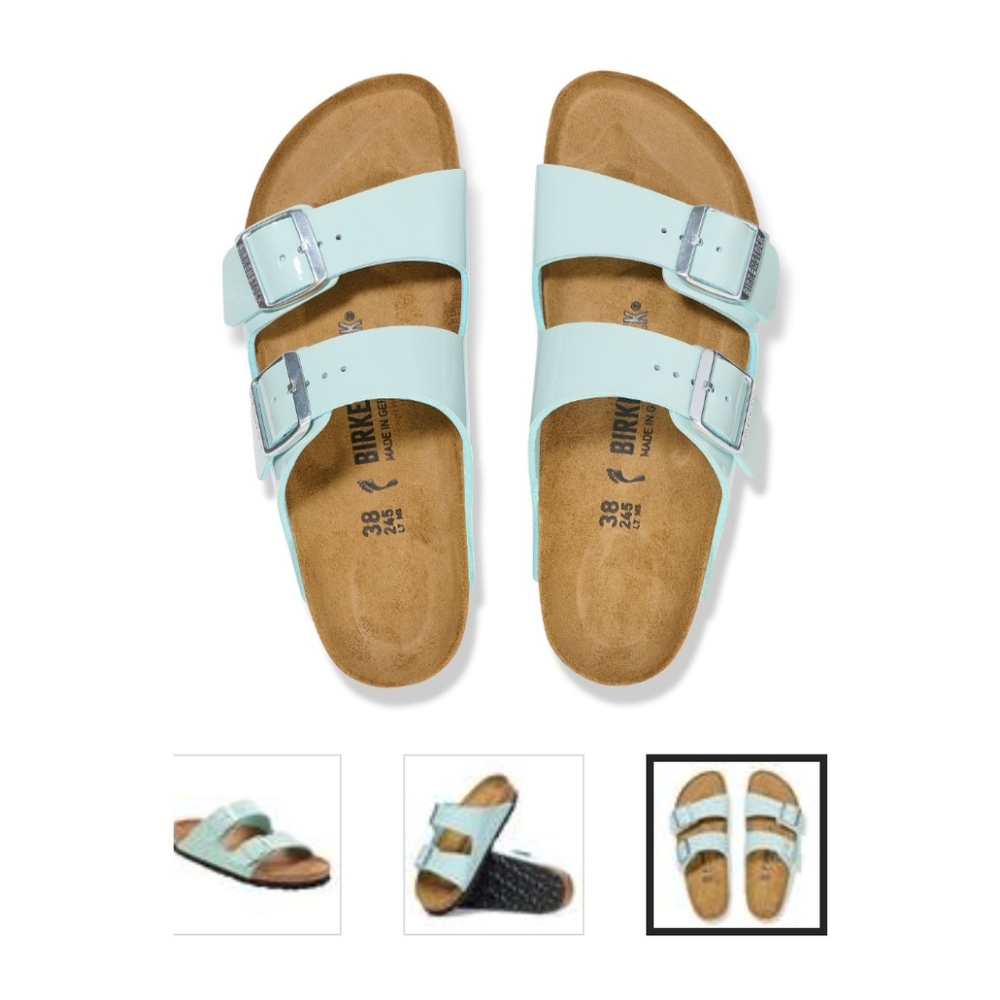 BIRKENSTOCK Arizona Patent Surf Green Sz 40 US 9.5 Medium/Narrow width - Picture 2 of 9